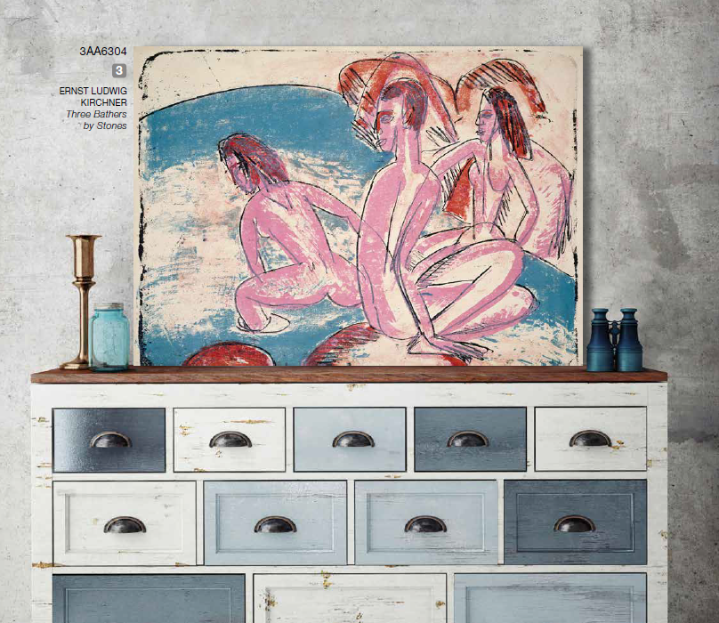 3AA6304 - Ernst Ludwig Kirchner - Three Bathers by Stones